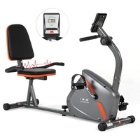 ISE Ergometer Heimtrainer mit Magnetbremssystem, Transporträdern, Pulssensoren und LCD-Display, 8 einstellbare Widerstandsstufen, SY-6802