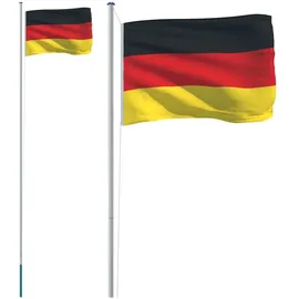 vidaXL Flagge Deutschlands mit Mast 6,23 m Aluminium
