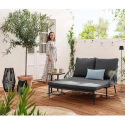 Tchibo - Ausziehbares Lounge-Sofa - 124x74,5x92cm - schwarz - Stahl / Polyester / Polyurethan
