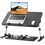 Tisch, SAIJI Betttisch, 5 höhenverstellbar Laptop ständer, Klappbarer laptoptisch, für Sofa Couch Boden Arbeiten Studieren Lesen Schreiben Essen, Fit bis zu 17" Laptop (52 * 30cm Schwarz)