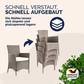 CASARIA Polyrattan Set 7-tlg. Beige
