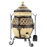 Tandoor Ofen Thor – M | Grand Tandyr aus Schamott-Keramik | Grill & Smoker für Fleisch, Brot, Pizza & Gemüse | Gartenkamin & BBQ-Station | Tanur, Tandir, Outdoor-Küche für Terrasse & Garten