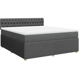vidaXL Boxspringbett 180 x 200 cm Dunkelgrau