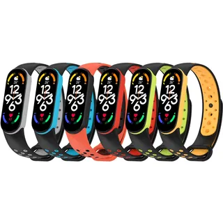 CHULN 6 Stücks Armband Kompatibel für Xiaomi Mi Band 7/Xiaomi Mi Band 6/Xiaomi Mi Band 5/Amazfit Band 5, Wasserdicht Sport Soft Silikon Smart Ersatzbänder für Xiaomi Mi Band 7/6/5