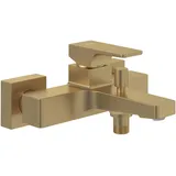 Villeroy & Boch Architectura Square Badewannenarmatur Aufputz, Wasserhahn Badewanne mit Umsteller, Wandmontage, brushed gold