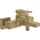 Villeroy & Boch Architectura Square Badewannenarmatur Aufputz, Wasserhahn Badewanne mit Umsteller, Wandmontage, brushed gold