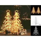 vidaXL LED-Weihnachtsbäume 2 Stk. Klappbar Warmweiß 87x87x93 cm