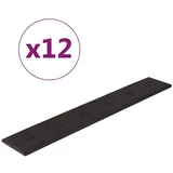 vidaXL Wandpaneele 12 Stk. Schwarz 90x15 cm Kunstleder 1,62 m2