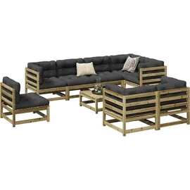 vidaXL Garten-Lounge-Set 9-tlg. Kiefernholz braun