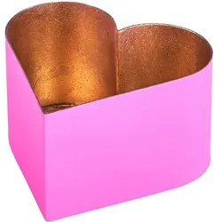 Madras Windlicht M Herz pink/gold