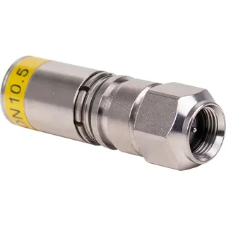 CABELCON FM-RG11-CX3 7.5-F-Kompressionsstecker RG-11/10,5 mm, Silber-Gelb, FM-RG11-ALM 7.6/11.7