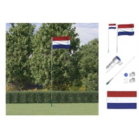 VidaXL Niederländische Flagge mit Mast 5,55 m Aluminium