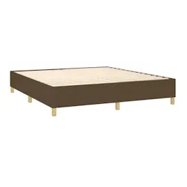 vidaXL Boxspringbett mit Matratze & LED Dunkelbraun 160x200 cm Stoff