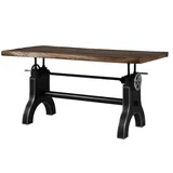 MASSIVMOEBEL24.DE Esstisch Mango 160x90x80-101 höhenverstellbar natur geölt Manchester #101 - Orange