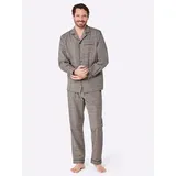 Witt Weiden Pyjama in beige-marine-kariert | Gr.: 44-46