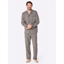 Witt Weiden Pyjama in beige-marine-kariert | Gr.: 44-46