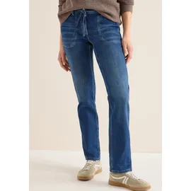 Cecil Comfort-fit-Jeans CECIL, Damen, Gr. 33, Länge 32, mid blau wash, Jeans, 77% Baumwolle, 20% Polyester, 3% Elasthan, unifarben, knöchellang, Jeans, Middle Waist
