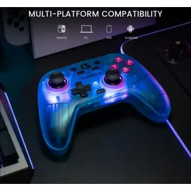 GameSir Nova Wireless Switch Pro Controller für Switch/Lite/OLED, Switch Controller mit Hall-Effekt JoySticks, RGB LED, Turbo, programmierbar, Bewegungssteuerung, Wake Up Funktion (Weiß)