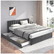Flieks Polsterbett 180 x 200 cm Grau