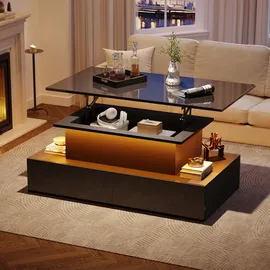 stilvora Couchtisch Schwarz MDF 90 x 41 x 55 cm