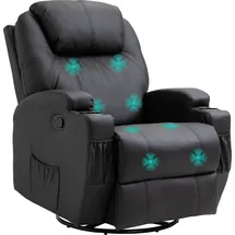 Homcom Massagesessel Elektrisch Relaxsessel Fernsehsessel Kunstleder, Schwarz 84x92x109cm Aosom