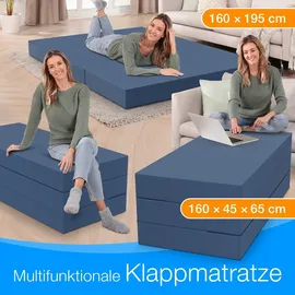 eloneo Klappmatratze 15 cm dick, waschbar, versch. Größen & Farben, geeignet für Hausstauballergiker 1 St