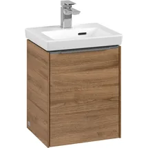 Villeroy & Boch Subway 3.0 Waschbeckenunterschrank eine Tür Anschlag links, 351x429x309mm, C58300RH Farbe: Front/Korpus: Kansas Oak, Griff: Aluminium glänzend