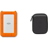 LaCie Rugged Mini, 4 TB, tragbare Externe Festplatte, 2.5 Zoll, USB 3.0, Mac & PC, Modellnr.: LAC9000633 & Amazon Basics Schutzhülle für Externe Festplatten