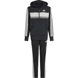 Adidas Seasonal Essentials Tiberio 3-Streifen Fleece Trainingsanzug Black / White / Grey Two 164