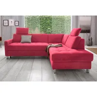 Ecksofa SIT & MORE "Pablo L-Form" Sofas Gr. B/H/T: 233cm x 78cm x 196cm, Luxus-Microfaser, Ottomane rechts, mit Bettfunktion-mit Bettkasten, rot wahlweise mit Bettfunktion