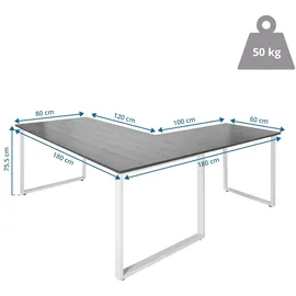 HJH Office Eckschreibtisch Workspace XL I Grau / Weiß