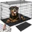 Tectake Hundekäfig-Gitterbox klappbar 121,50 x 75,50 x 80,50 cm Schwarz