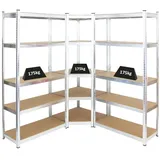 Proregal Eckregal Metall 180x70x40cm/silber