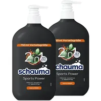 SCHAUMA Shampoo 750 ml Sports Power, 2x 750 ml, 2er Pack, Clean