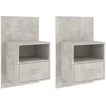 vidaXL Wand-Nachttische 2 Stk. Betongrau