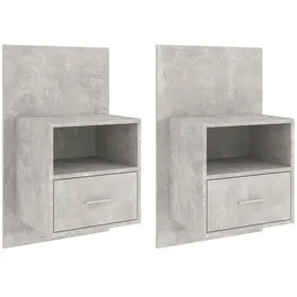 vidaXL Wand-Nachttische 2 Stk. Betongrau