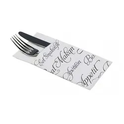 MONOUSO - Besteckservietten 40x40cm "Guten Appetit" (30 Stück)