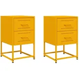 vidaXL Nachtschrank 2 Stk. 36 x 39 x 60,5 cm Senfgelb