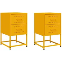 vidaXL Nachtschrank 2 Stk. 36 x 39 x 60,5 cm Senfgelb