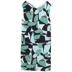 TOM TAILOR Damen Kleid aus Viskose, grün, Gemustert, Gr. 36