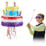 relaxdays Pinata Geburtstag Torte gelb|lila