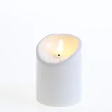 MARELIDA LED Kerze für Außen Terrasse Balkon outdoor 3D Flamme - Kunststoff - flackernd Timer H: 10cm