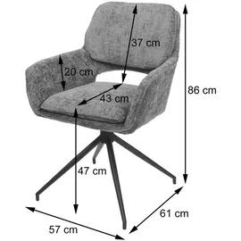 MCW Esszimmerstuhl MCW-N74, Küchenstuhl, drehbar Auto-Return, Stoff Bouclé (540g/m2) creme