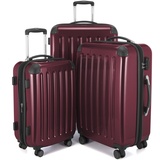 HAUPTSTADTKOFFER Alex - 3er Kofferset, Trolley-Set, Rollkoffer, Reisekoffer, (S, M & L), Burgund