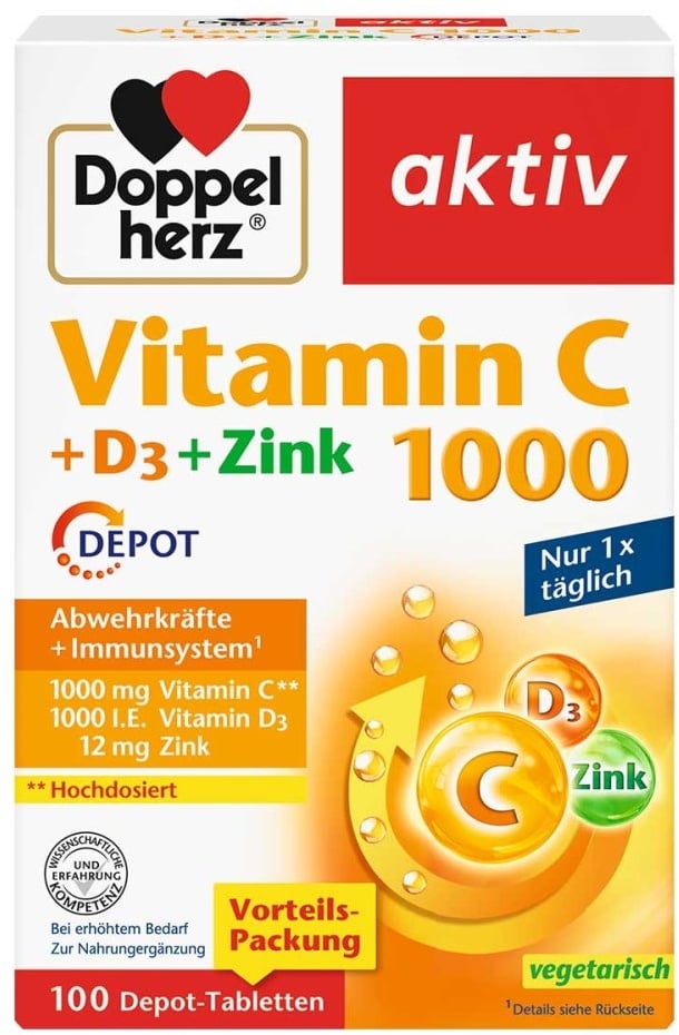 Doppelherz Vitamin C1000 +d3+zink Depot Tabletten