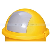 Mülleimer Deckel VAR Kopfteil für Pushbin 50 L gelb Pushdeckel mit Einwurfklappe, aus Kunststoff