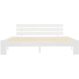 vidaXL Massivholzbett 180 x 200 cm Weiß