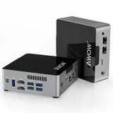 AWOW Mini PC Windows 10 Pro 6GB DDR4 128GB SSD Micro Computer,Celeron J3455 4K HD/2.4G+5G WiFi/Dual LAN/BT 4.2/HDMI*2 AK34