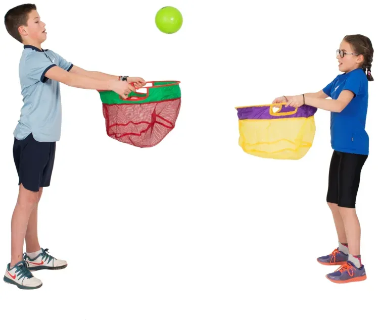 Fangkörbe für Ballspiele 6 Stück Kunststoff, bunt - Spordas MyKatcher - Set für Teamspiele, inklusive Spielanleitung
