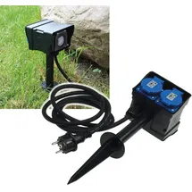 ChiliTec Gartensteckdose 2-fach mit Zeitschaltuhr